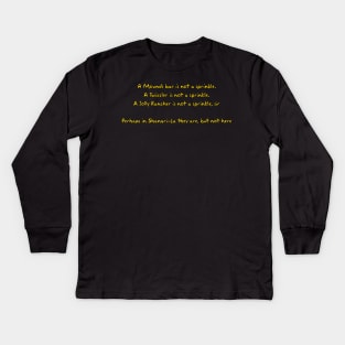 Perhaps in Shangri-La - Donut on back Kids Long Sleeve T-Shirt